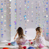 40 Ft Iridescent Mermaid Garland with Jellyfish Seashell Starfish Pearl Holographic Paper Streamer for Little Mermaid Rainbow Theme Birthday Bachelorette Baby Shower Under The Sea Party Decorations