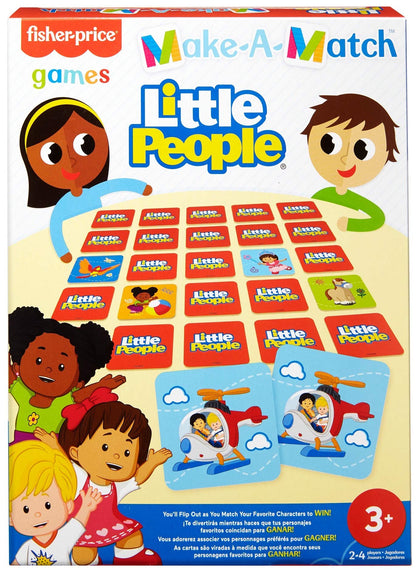 Fisher-Price Make-A-Match Card Game with Little People Theme, Multi-Level Rummy Style Play, Match Colors, Pictures & Shapes, 56 Cards for 2 to 4 Players, Gift for Kids Ages 3 Years & Older