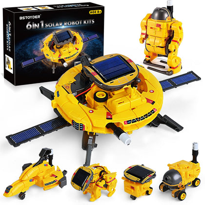 6 in-1 STEM Projects for Kids Ages 8-12, Solar Robot Space Toys Gifts for Kids 8 9 10 11 12 13 Years Old, Educational Building Science Experiment Kits, DIY Birthday Gift for Boy, Girl, Teens