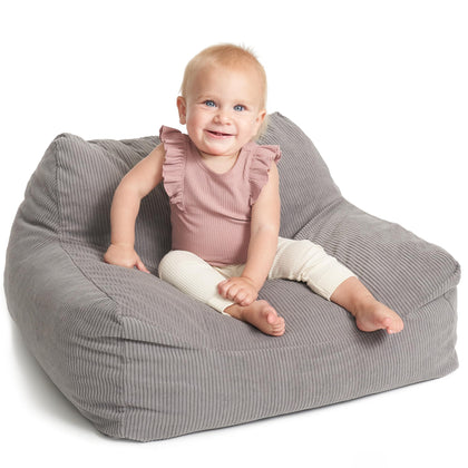 Stylish Kids Bean Bag Chair for Toddlers - Soft and Comfortable Memory Foam Filled Bean Bag Seat for Baby Girl/Boy - Modern Lounger/Couch Fits Nicely with Any Nursery, Playroom Or Living Room Decor