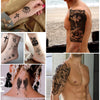 Yazhiji 36 Sheets Temporary Tattoos Stickers, 12 Sheets Fake Body Arm Chest Shoulder Tattoos for Men or Women with 24 Sheets Tiny Black