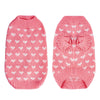 Dxhycc Dog Knitted Sweater Heart Puppy Sweater Warm Soft Pet Holiday Clothes for Small Cats and Dogs (Pink, S)