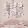 KONGSY Pink Wall Collage Kit (50pcs, 4x6inch) - Pink & Grey Room Decor for Girls, Wall Decor for Bedroom, Dorm