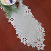 Simhomsen Embroidered Snowflakes Table Runners for Christmas Holiday and Winter (Silver, 14×120 inches)