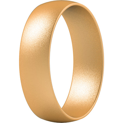 ThunderFit Silicone Rings for Men and Women, 6mm Wide - 1.5mm Thick (Gold - Size 12.5-13 (22.33mm))