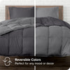 Bare Home Twin/Twin Extra Long Comforter - Reversible Colors - Goose Down Alternative - Ultra-Soft - Premium 1800 Series - All Season Warmth - Bedding Comforter (Twin/Twin XL, Grey/Forged Iron Grey)