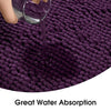 BYSURE Deep Purple Bathroom Rugs Sets 3 Piece Non Slip Extra Absorbent Plush Chenille Soft Washable Bath Rugs and Mats Set