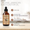 PURA D'OR 4 Oz ORGANIC Jamaican Black Castor Oil - Natural Smoky Scent - 100% Pure USDA Certified Cold Pressed & Roasted, Hexane Free Eyelash & Eyebrow Growth Serum - 2 Empty Bonus Applicators