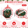 Windyun 4 Pcs Christmas Wreath Storage Bags 30 Inch Clear Xmas Bags Garland Holiday Wreath Box Octagon Wreath Protector with Handle Zippers for Xmas Holiday Seasonal Storage Wrapping(Red)