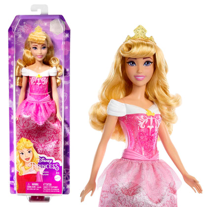 Mattel Disney Princess Aurora Fashion Doll, New for 2023, Sparkling Look with Blonde Hair, Purple Eyes & Tiara Accessory