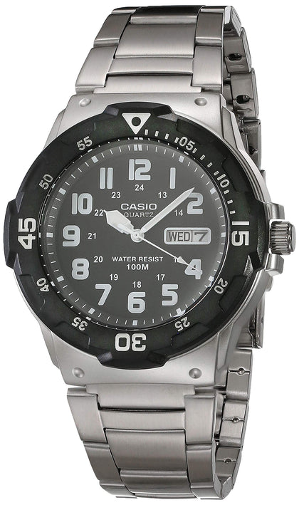Casio Men's Diver Style Quartz Watch with Stainless Steel Strap, Silver, 23.8 (Model: MRW-200HD-1BVCF)
