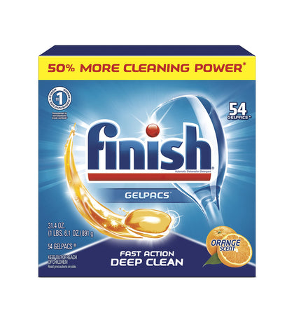 Finish Gelpacs Orange, 54ct, Dishwasher Detergent Tablets
