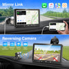 Apple Carplay Screen Portable Wireless Apple Car Play & Android Auto, 7 Touch Carplay Screen for Car Stereo Backup Camera, Car Play Screen with Mirror Link, Airplay, Bluetooth Handsfree/Mic/TF/USB/AUX