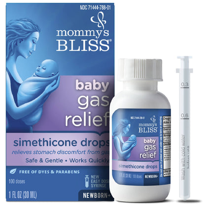 Mommy's Bliss Gas Relief Drops Bottle, Simethicone Drops for Infants, Relieves Stomach Discomfort, Safe & Gentle, Ginger Flavor, 1 Fl Oz (Pack of 1)