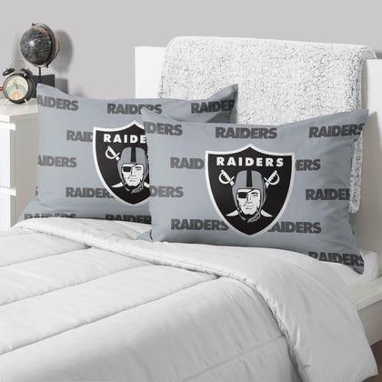 FOCO Las Vegas Raiders NFL Team Color Big Logo Standard 2 Pack Pillowcases