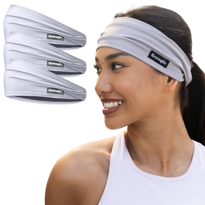Sweatband for Men and Women - Unisex Headband That Wicks Moisture and Eliminates Excess Sweat - Running, Sports, Cycling, Football, Triathlons, Construction, Yoga and More (Gray, Single)