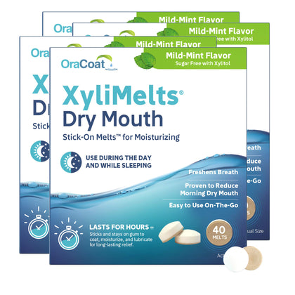 Oracoat Xylimelts oral adhering discs, mild mint 160 count, 40 Count (Pack of 4)