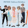 FAYBOX Old Lady Costume for Kids,Old Lady Wig 100 Days of School Costume for Girls,Halloween Granny Glasses Grandma Dress Up