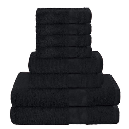 Belizzi Home 8 Piece Towel Set 100% Ring Spun Cotton, 2 Bath Towels 27x54, 2 Hand Towels 16x28 and 4 Washcloths 13x13 - Ultra Soft Highly Absorbent Machine Washable Hotel Spa Quality - Black