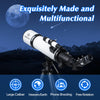 Telescope 80mm Aperture 600mm - for Beginners Astronomical Refracting Telescopes AZ Mount Tripod Fully Multi-Coated Optics 24X-180X High Magnification Eyepiece, with Wireless Control, Carrying Bag