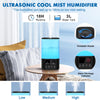 Cool Mist Humidifiers for Bedroom, Upgraded Humidifiers for Large Room Baby Home Plants, Quiet 3L Ultrasonic Air Humidifier Top Fill with Remote Control, Adjustable Nozzle, Night Light, Auto Shutoff