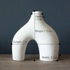 Carrot's Den Donut Vase, Set of 2 - Minimalist Nordic Style, White Ceramic Hollow Vase Decor | Table Centerpiece, Boho, Wedding, Living Room, Bookshelf, Office, Modern Home (Warm White)