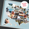 USA Photo Map - 50 States Travel Map - 24 x 36 in - Printed on Flexible Vinyl - Rewritable Double Layer Map of United States - Includes Secure Photo Maker - Unframed - Blue