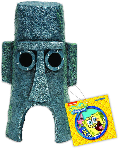 Penn-Plax Spongebob Squarepants Officially Licensed Aquarium Ornament - Squidwards Easter Island Home - Medium