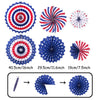 ZERODECO USA Party Supplies, Navy Blue Red Paper Fans Set Pom Poms Star Streamer Hanging Swirls USA Flag for 4th of July Day Patriotic Decorations Birthday Wedding Graduation Independence Day