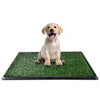 flybold Small Dog Indoor Potty Tray with Artificial Grass - Portable, Washable, Reusable Pee Pad - Bite Resistance Turf, Less Stink, Potty for Balcony - Perfect for Puppy Training (51 X 63 cm)