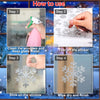 190 Pcs Christmas Window Clings Glitter Snowflake Window Decals for Glass Winter Xmas Navidad Decorations (Sliver)