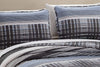 Kids Zone Home Linen Charcoal White Light Grey Stripe Plaid Pattern Unisex Bedspread New (Twin/Twin Extra Long)