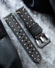 BINLUN Genuine Leather Watch Strap Crazy-horse Leather Watch band Rough Oil Top Grain Leather Straps Handmade X-shape Route Leather Bands for Men Women Black Silver Buckle Watch Straps 20/22/24/26mm