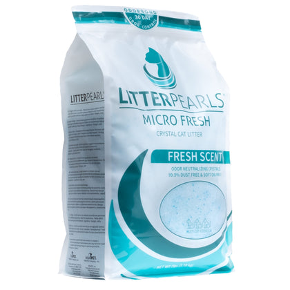 Litter Pearls Crystal Cat Litter with Odorbond- Superior Odor Control, Soft-On-Paws, Low Dust, 7lb, Micro Fresh