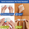 Child Safety Strap Locks (8-Pack) Baby Locks for Cabinets and Drawers, Toilet, Fridge & More. 3M Adhesive Pads. Easy Installation. (White/Gray)