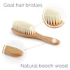 Natemia Wooden Baby Hair Brush | Natural Soft Bristles for Newborns & Toddlers | Gentle Cradle Cap Care | Ideal Baby Registry Gift