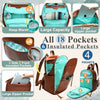 MOMINSIDE Diaper Bag Backpack Leather Baby Bag with 6 Insulated Pockets for Mom Dad, Baby Registry Search, Changing Pad, Stroller Straps, Large Capacity for Wet Clothes, Waterproof (Brown)