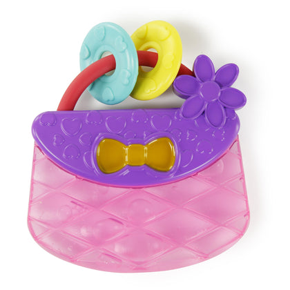 Bright Starts Carry & Teethe Purse Chillable Teether Toy, Ages 3 months +, Pretty in Pink