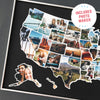 USA Photo Map - 50 States Travel Map - 24 x 36 in - Printed on Flexible Vinyl - Rewritable Double Layer Map of United States - Includes Secure Photo Maker - Unframed - Black