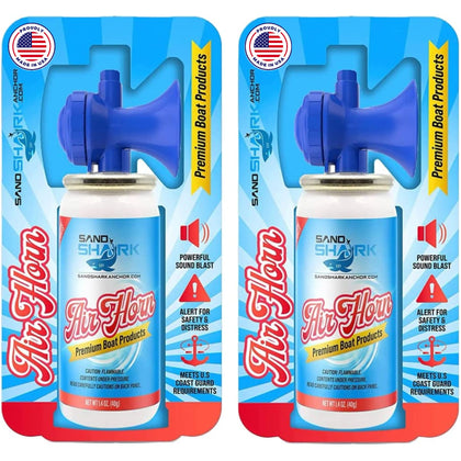 SandShark Premium Boating Air Horn Handheld Canister, Compressed & Very Loud, Coast Guard Approved, Emergency Use for Marine & Watercraft Safety, Great for Boats, Camping, Dogs (1.4 ounces)