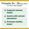 Nature's BountyVitamin D3 1000 100 mg, 120 Softgels (Pack of 3)