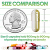 XPRS Nutra Size 0- Empty Vegan Capsules - Vegetarian - DIY Vegetable Capsule Filling - Veggie Pill Capsules Empty Caps (100 Count, Clear)