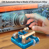 CW Key Automatic Morse - Morse Code Keyer Morse Telegraph Key Lambic Double Paddle Morse Code Key Aluminum Alloy CW Morse Code Key Square-Shaped Base Blue