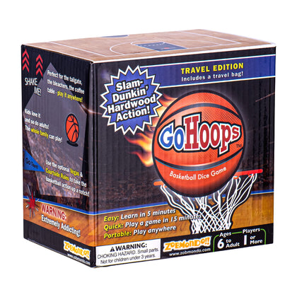 Zobmondo!! GoHoops Basketball Dice Game | for Basketball Fans, Families and Kids | Play at Home or for Travel