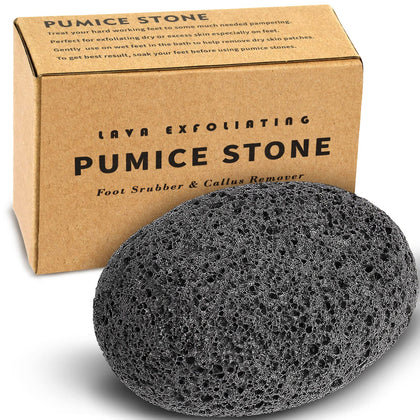 Maryton Natural Pumice Stone for Feet - Lava Foot Exfoliator Scrubber Pedicure Tools, Dead Skin Corn Callus Remover for Feet and Hands, 1 Count