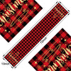 ZHEN TING Buffalo Plaid Christmas Table Runner,Merry Christmas Winter Holiday Theme Table Decoration,Suitable for Indoor Home Party Decor 13 x 72 inches