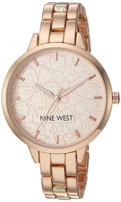 Nine West Women's NW/2226RGRG Rose Gold-Tone Bracelet Watch