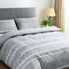 Lekesky Boho Duvet Cover King Size Grey Breathable Comforter Cover King Size 3pc Ultra Soft Brushed Bedding Duvet Cover Set with Zipper Ties (1 Duvet Cover 104x90 inches with 2 Pillow Cases)