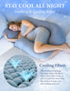 Pharmedoc Pregnancy Pillows, U-Shape Full Body Pillow - Cooling Cover Grey - Pregnancy Pillows for Sleeping - Body Pillows for Adults, Maternity Pillow and Pregnancy Must Haves