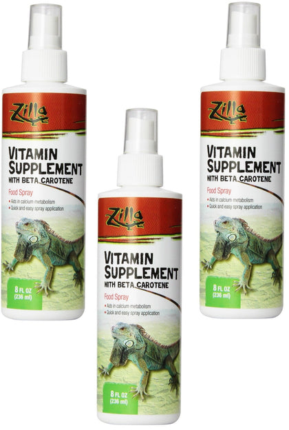 Zilla Vitamin Supplement Food Spray, 8 Ounce (3 Pack)